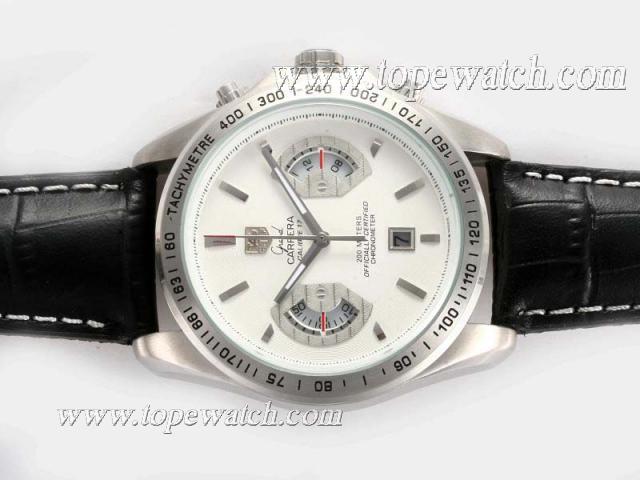 Replica Tag Heuer Grand Carrera Calibre 17 Working Chronograph with White Dial