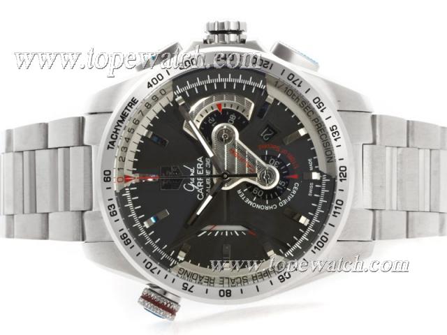 Replica Tag Heuer Grand Carrera Calibre 36 Working Chronograph with Black Dial S/S-1:1 Version