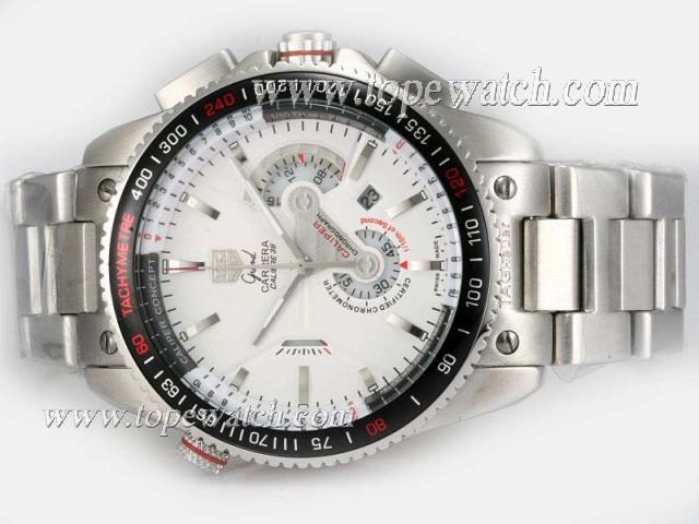 Replica Tag Heuer Grand Carrera Calibre 36 Working Chronograph with White Dial