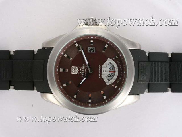 Replica Tag Heuer Grand Carrera Calibre 6 Brown Dial with Rubber Strap