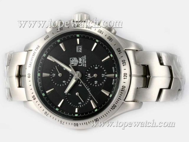 Replica Tag Heuer Link 200 Meters Chronograph Automatic with Black Dial