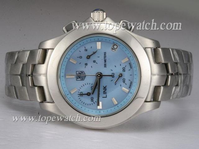 Replica Tag Heuer Link 200 Meters Working Chronograph with Blue Dial Lady Size