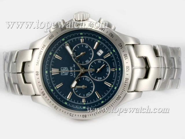 Replica Tag Heuer Link Calibre 36 Working Chronograph with Blue Dial