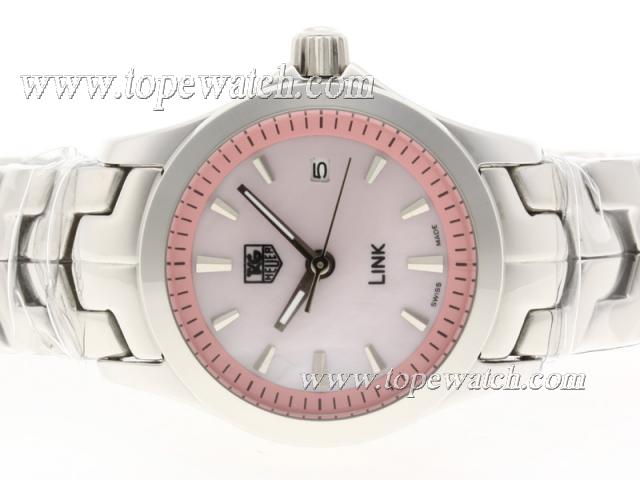 Replica Tag Heuer Link Pink MOP Dial with Stick Marking S/S -Lady Size