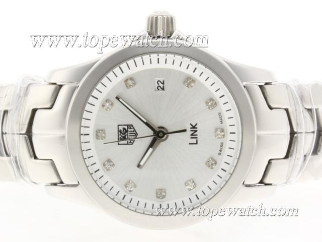 Replica Tag Heuer Link Silver Dial with Diamond Marking S/S -Lady Size