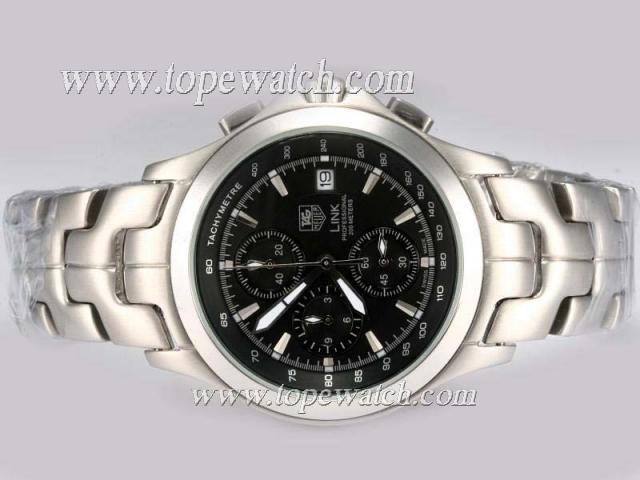 Replica Tag Heuer Link Working Chronograph with Black Dial