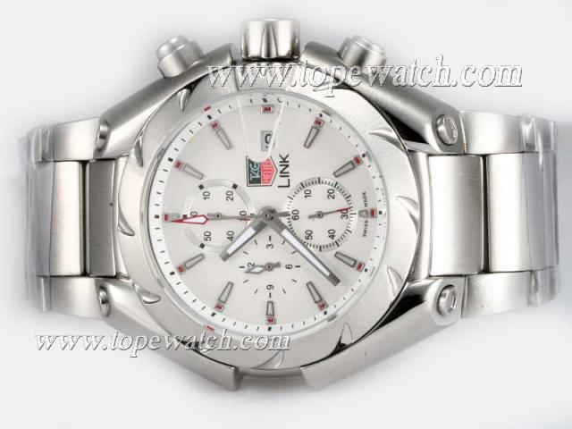 Replica Tag Heuer Link Working Chronograph with White Dial