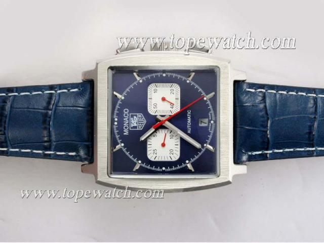 Replica Tag Heuer Monaco Chronograph Automatic with Blue Dial and Strap