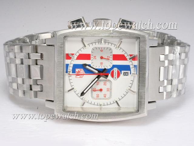 Replica Tag Heuer Monaco Working Chronograph White Dial