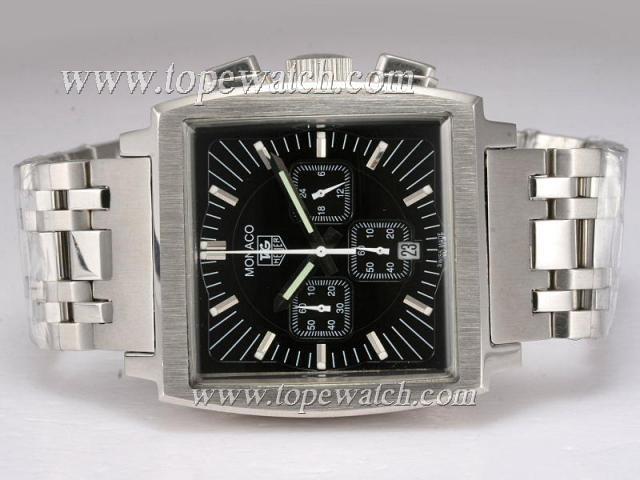 Replica Tag Heuer Monaco Working Chronograph with Black Dial