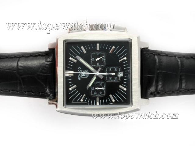 Replica Tag Heuer Monaco Working Chronograph with Black Dial